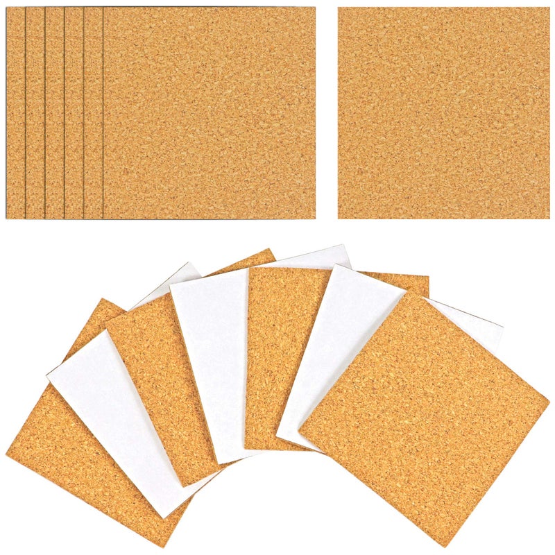 Millennial Essentials 25 Pack Self-Adhesive Cork Squares 4 x 4 Inches Cork Tiles Backing Sheets for Coasters and DIY Crafts - Image 1